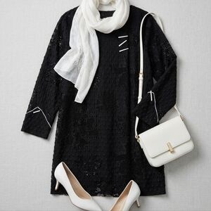 Black Lace Overlay Dress